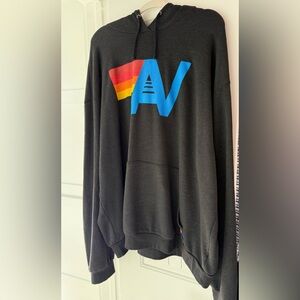 NWOT-Aviator Nation-Logo Pullover Relaxed Hoodie-Black-Size XXL